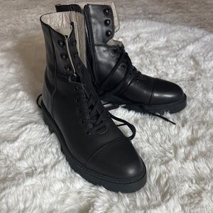 All Saints Black Leather Dusty Boots